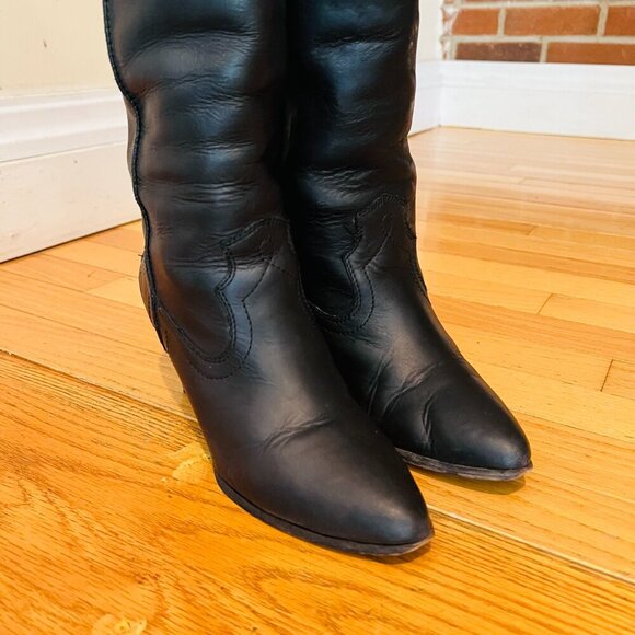 Frye Womens Renee Seam Tall Black Cowboy Western Boots 7 M - Picture 4 of 16